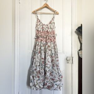 Anthropologie Floral Peasant Dress